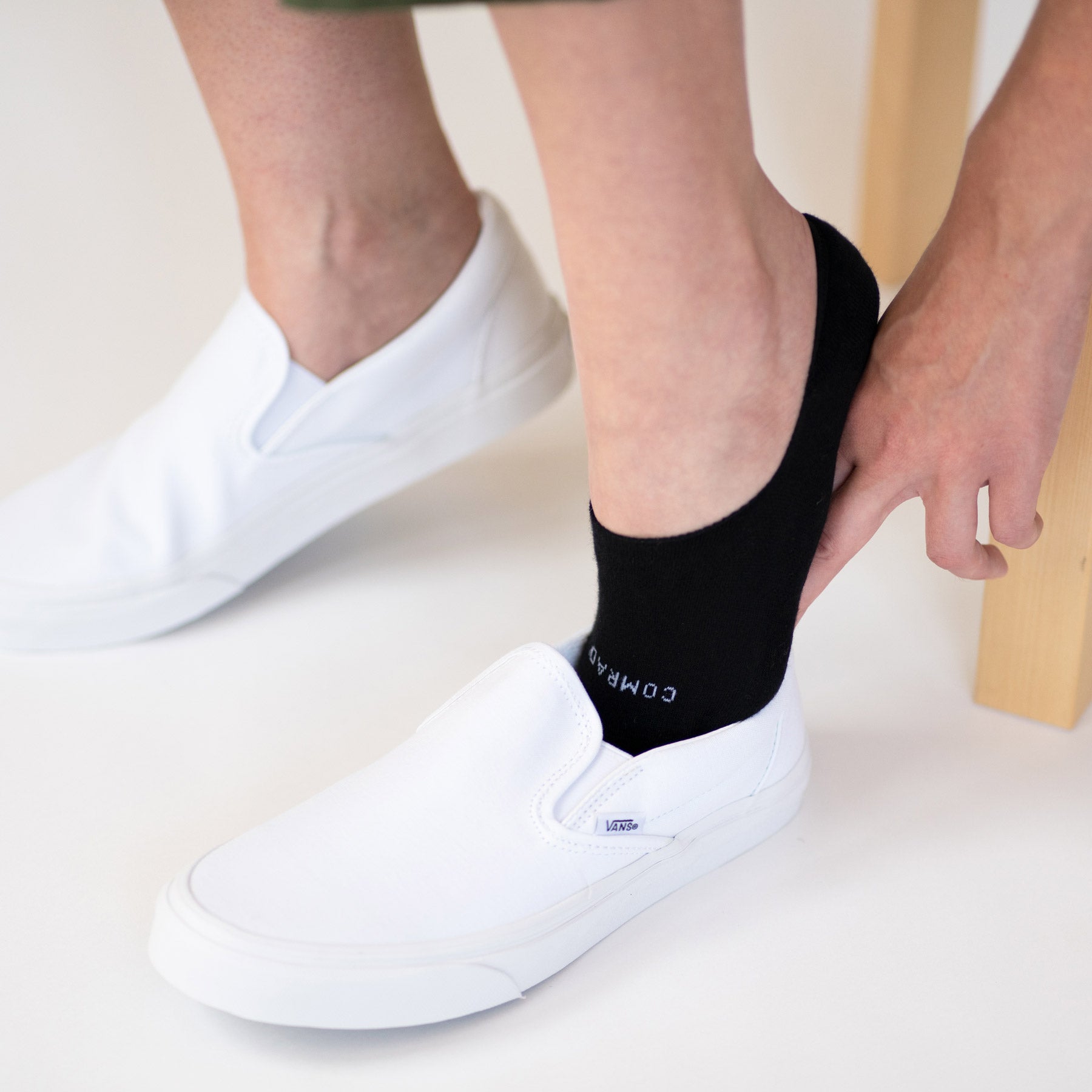 Combed Cotton No Show Socks - Black