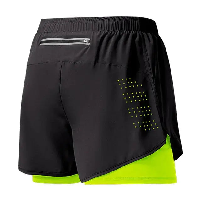 Breathable Double Layer Men's Workout Shorts for Gym & Running