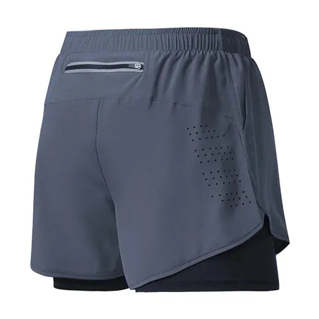 Breathable Double Layer Men's Workout Shorts for Gym & Running