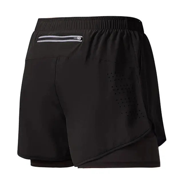 Breathable Double Layer Men's Workout Shorts for Gym & Running