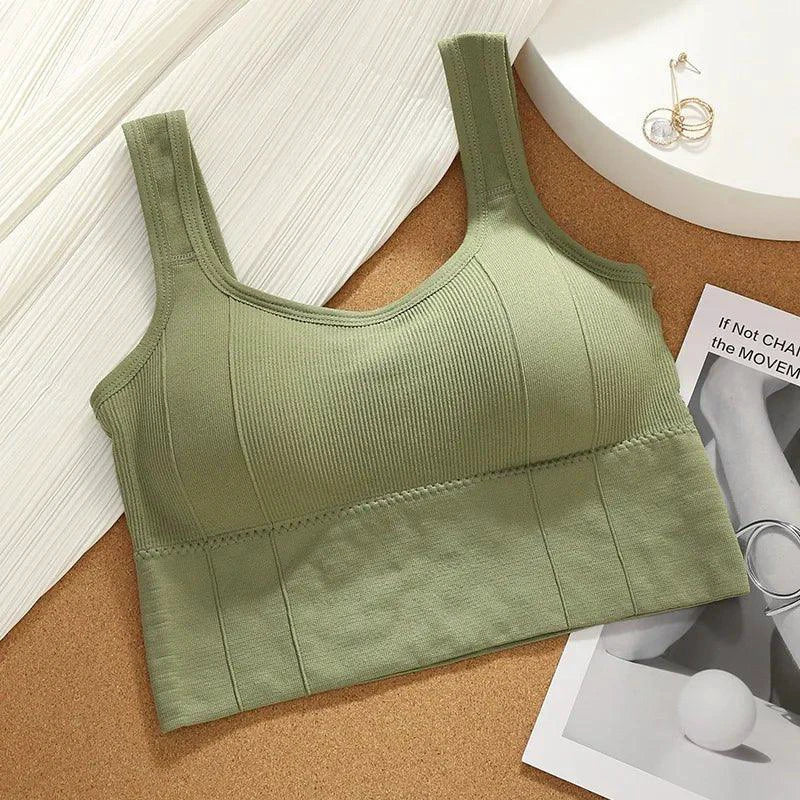 Mandotos Breathable Sports Bra Women Seamless Yoga Top Shockproof Crop Push Up Gym Workout