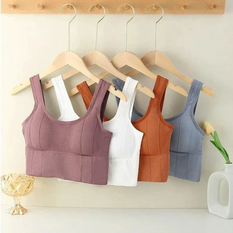 Mandotos Breathable Sports Bra Women Seamless Yoga Top Shockproof Crop Push Up Gym Workout